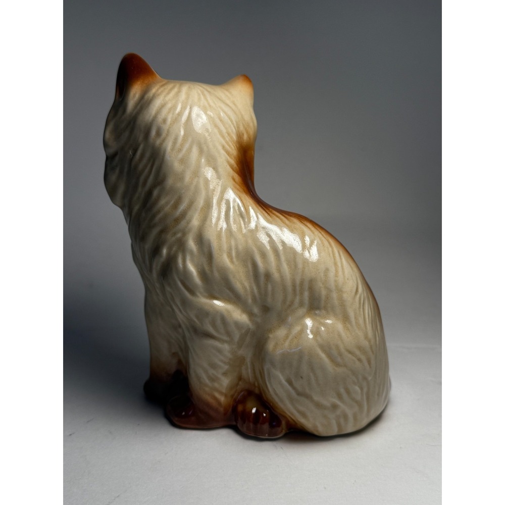 GF Brazil Ceramic Cat Figurine Mother & Kitten Brown Cream Glaze 6" Vintage - Picture 4 of 8